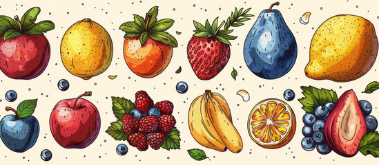 The wallpaper of theFruity Feast A Colorful Display of Diverse Fruits.