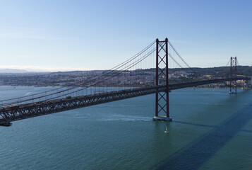 Lisbon. April 25th Bridge in the city of Lisbon, Portugal.