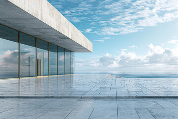 Obraz premium Concrete outdoor square building,Empty architectural background.