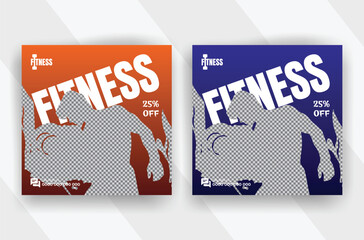 Modern fitness gym sports center social media post template