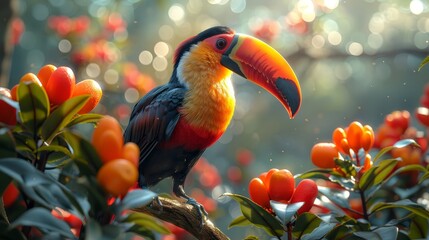 a colorful bird perched on a branch of a tree