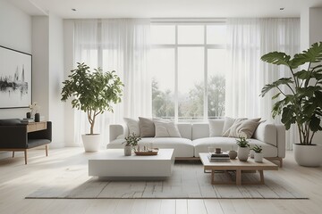 modern living room with furniture