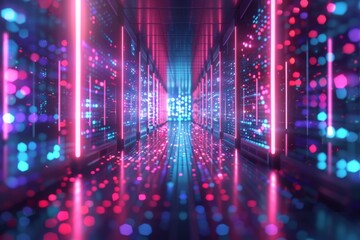 Cyber Security Data Transfer illustration created with Generative AI