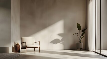 Bright and Airy Minimalist Living Room with Natural Light and Potted Plant long_title:Bright and airy minimalist living room with natural light