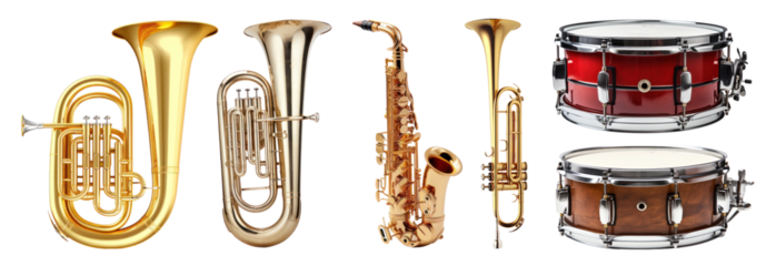 PNG orchestra instrumental  cut out element set