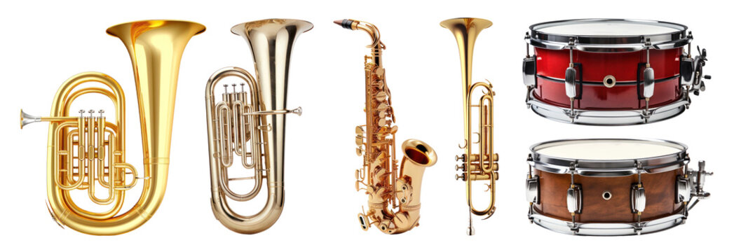 PNG orchestra instrumental  cut out element set - Powered by Adobe