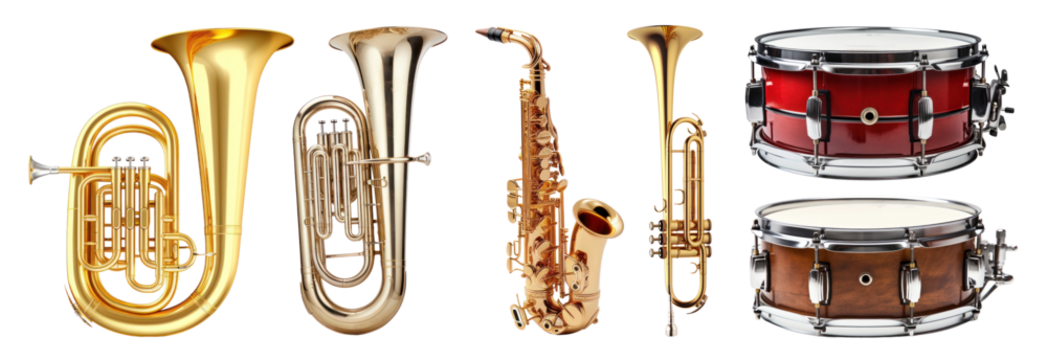 PNG orchestra instrumental  cut out element set