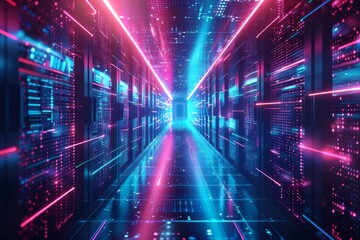 Cyber Security Data Transfer illustration created with Generative AI