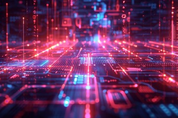 Obraz premium Cyber Security Data Transfer illustration created with Generative AI