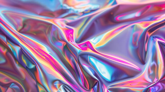 Holographic Foil with Bright Colors and Iridescent Light Reflections