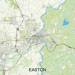 Easton, Pennsylvania, United States map poster art