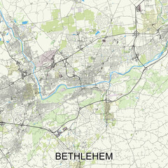 Bethlehem, Pennsylvania, United States map poster art
