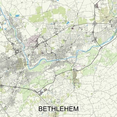 Bethlehem, Pennsylvania, United States map poster art