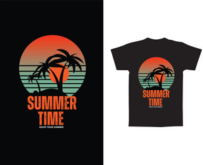 Summer time text t shirt vector design