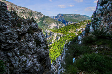 Verdon Gorge, a river canyon located in the southern Alps in France