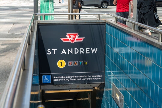 entrance to Line One St Andrew Station (and PATH) in Toronto, Canada