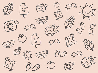 Fruits and berries vector icons Fresh and natural ingredients
