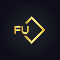 FU logo. F U design. White FU letter. FU, F U letter logo design. F U letter logo design in FIVE, FOUR, THREE, style. letter logo set in one artboard. F U letter logo vector design.	
