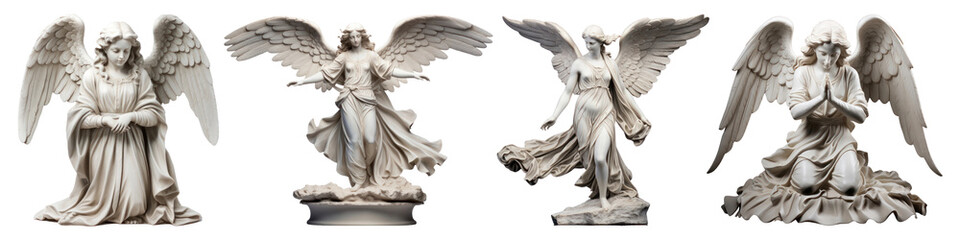 Fototapeta premium Angel statue collection png cut out element set