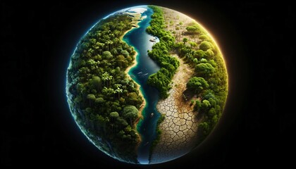 Contrasting Environments: Rainforest vs. Wasteland