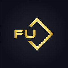 Obraz premium FU logo. F U design. White FU letter. FU, F U letter logo design. F U letter logo design in FIVE, FOUR, THREE, style. letter logo set in one artboard. F U letter logo vector design. 