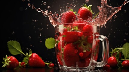 raspberries in water