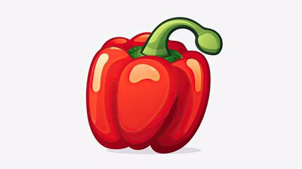 A cartoon red bell pepper sticker