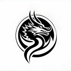 Naklejka premium dragon vector design. chinese new year shio. logo gaming. icon apps. tatto art. simple desain. minimalist. symbol. animal character. cool. wallpaper. 4k. 8k. ai