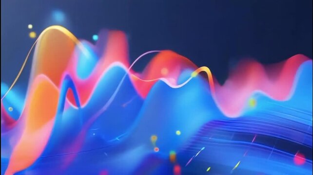 The video, created by a neural network, shows vibrant, dynamic graphs of statistical data, analyzes and charts. This visual content highlights research findings and insights.