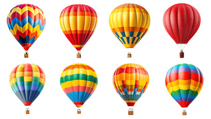 Hot air balloon aircraft png cut out element set