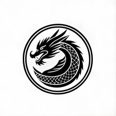 Obraz premium dragon vector design. chinese new year shio. logo gaming. icon apps. tatto art. simple desain. minimalist. symbol. animal character. cool. wallpaper. 4k. 8k. ai