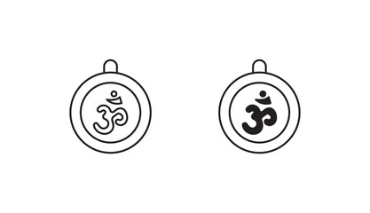 Om Symbol icon design with white background stock illustration