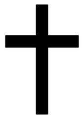 Christianity latin cross icon illustration, black on white background
