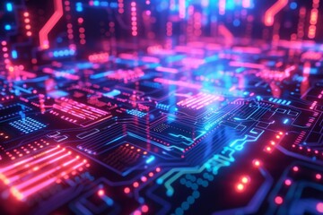 Fototapeta premium Cyber Security Data Transfer illustration created with Generative AI