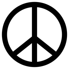 Pacifism icon illustration, black on white background