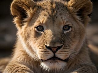Fototapeta premium portrait of a lion cub