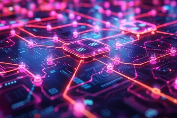 Fototapeta premium Cyber Security Data Transfer illustration created with Generative AI