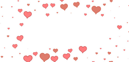 hearts on a pink background. 3d render illustration for advertising. Valentine's Day.