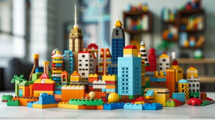 Colorful Cityscape on Tabletop