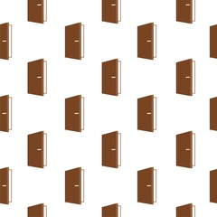 Open door simple icon seamless pattern on white
