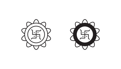 Hinduism Symbol icon design with white background stock illustration