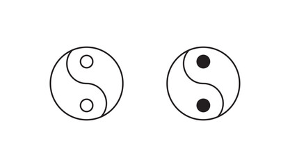 Ying Yang icon design with white background stock illustration