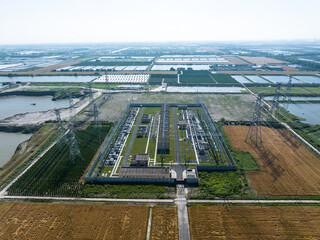 view of converting station in field