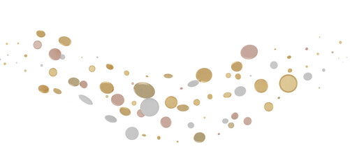 Joyful Deluge: Brilliant 3D Illustration Showcasing an Overflow of gold Confetti