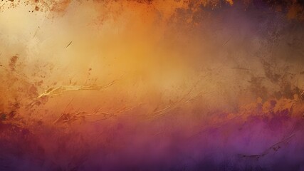 Fototapeta premium Rich gradient texture in dark orange, brown, and purple hues, featuring a cherry gold vintage background with space for design. Perfect for Halloween, Thanksgiving, and autumn-themed settings