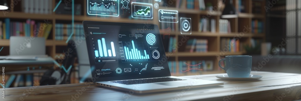 Poster Authentication using two-factor authentication or cybersecurity fingerprint, access to a professional ERP electronic account, wide futuristic banner design