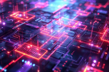 Cyber Security Data Transfer illustration created with Generative AI