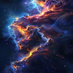 3D Model Abstract Art of Celestial abstract nebula nursery sculpting newborn stars into existence