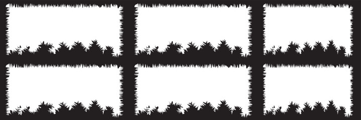 Obraz premium Torn paper frames with jagged edges. Ripped cutouts for collage, weathered and distressed style. Vector illustration of rough shapes as retro design templates.