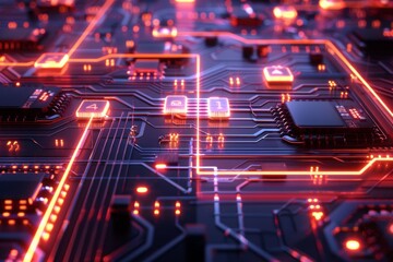 Obraz premium Cyber Security Data Transfer illustration created with Generative AI